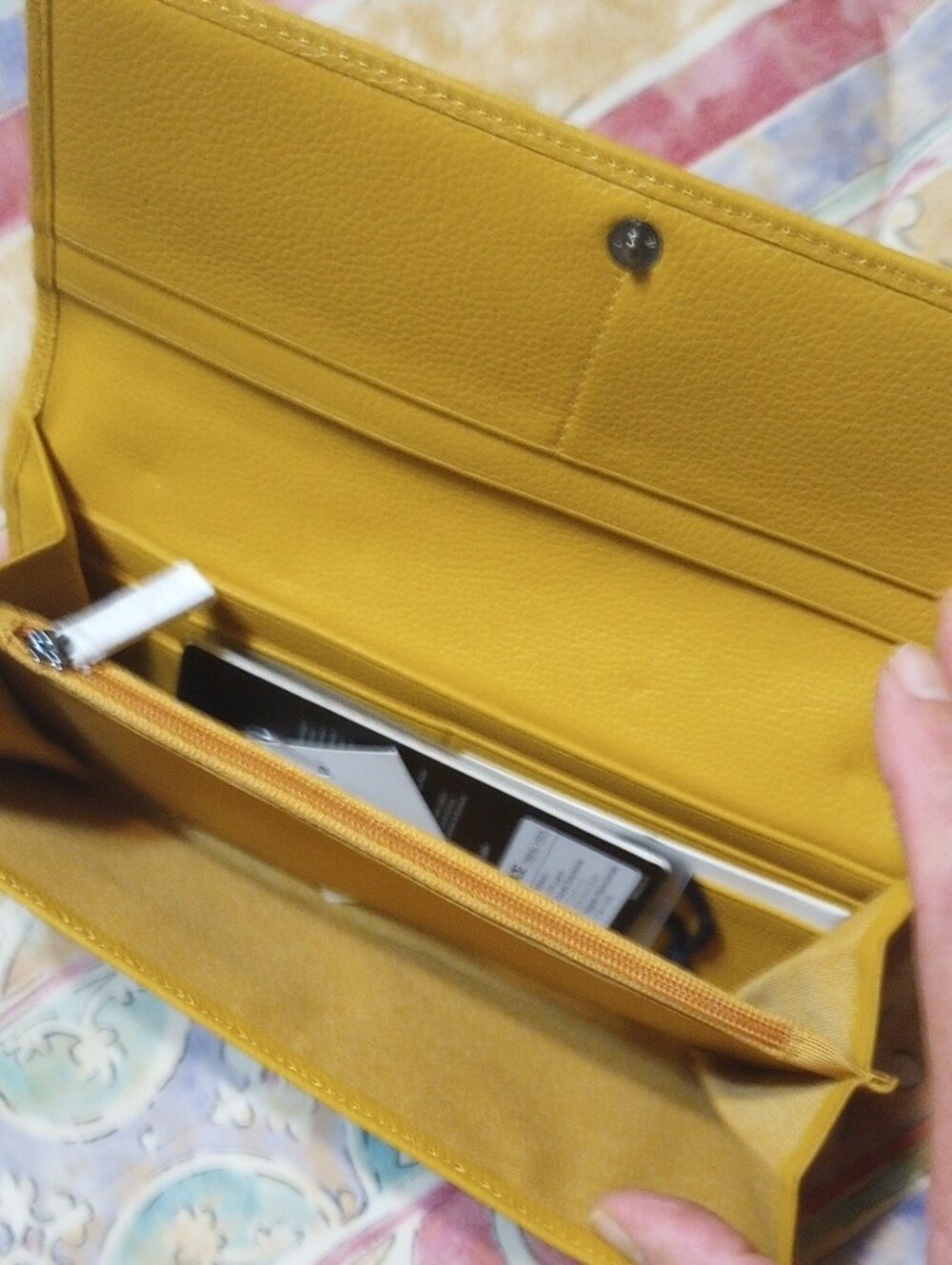 Lipault Paris Mustard Leather Flap Wallet - Picture 4 of 10